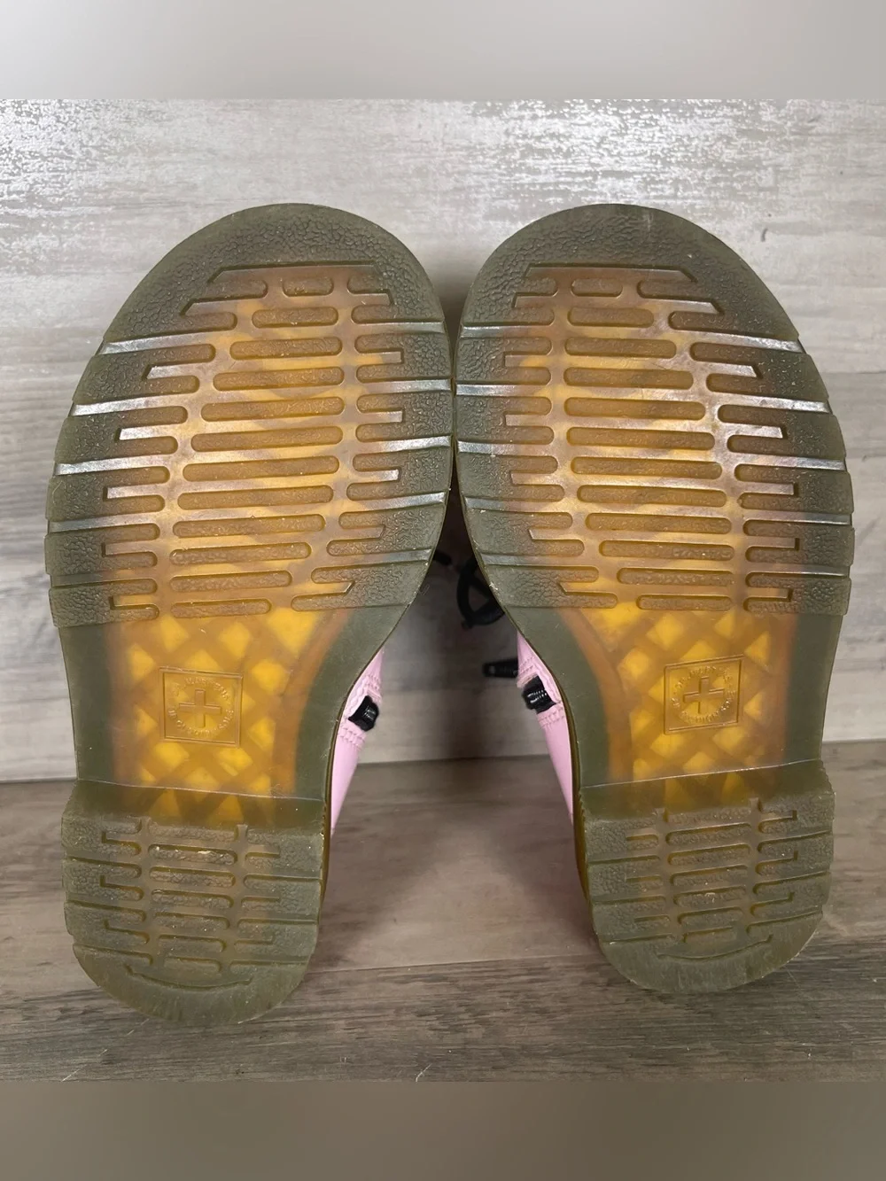 Doc DrMartens Toddler Girls 9 Pale Pink Combat Side Zip High Top Lace Up Boots